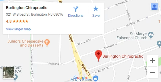 Map of Burlington NJ Chiropractors